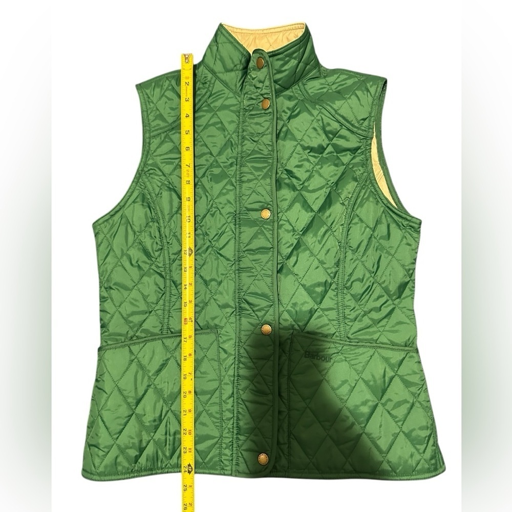 BARBOUR Summer Liddesdale Vest Women's USA 6 Full Zip Snaps Green SZ12